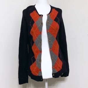 J. Crew Argyle Cardigan size S